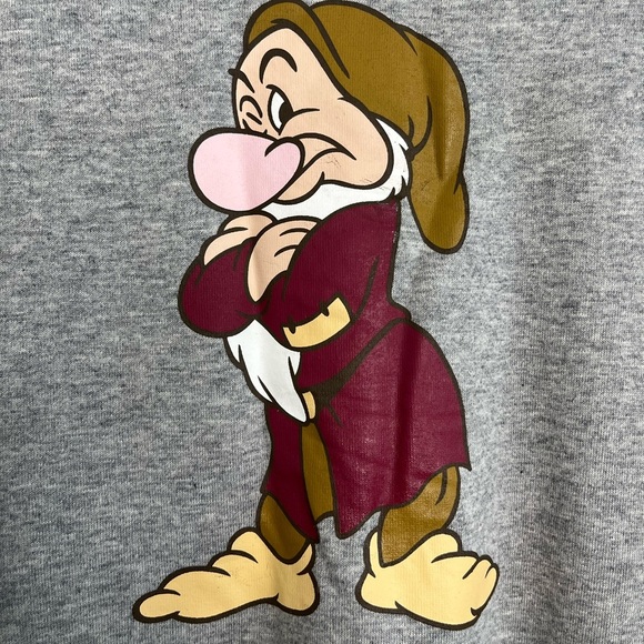 Disney Grumpy Dwarf Graphic Baseball Tee S Grey / Green - Picture 2 of 9